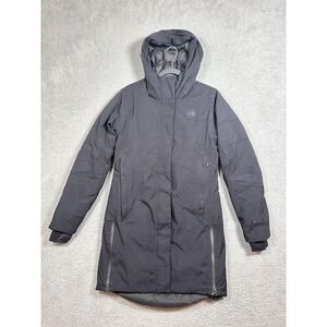 The North Face Jacket Womens Small Black Long Hooded Down Parka Gore Tex 550
